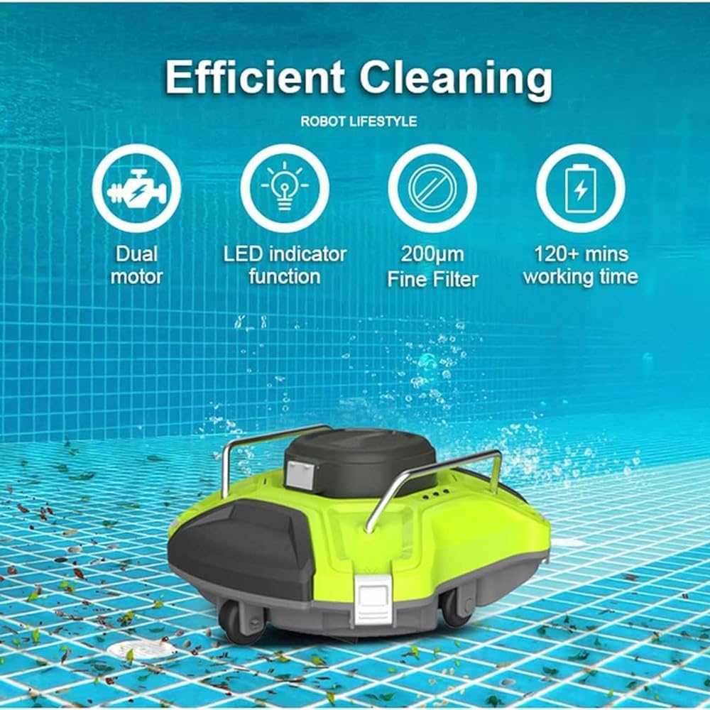 Robot nettoyeur de piscine entièrement automatique avec navigation intelligente, filtre à chargement par le haut, escalade murale pour piscines jusqu'à 550 m²