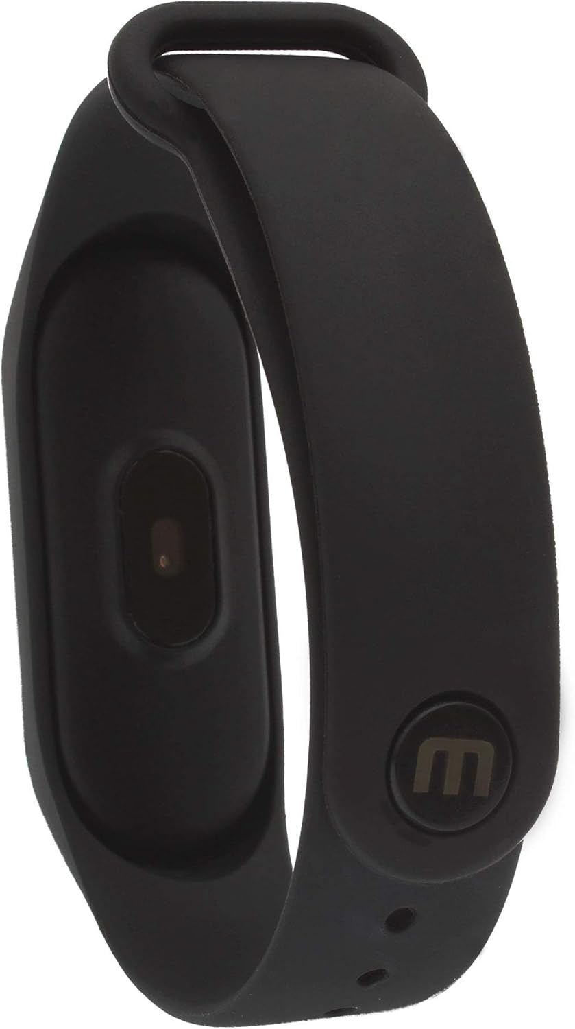 Back view of Mobo Smart Band Pulse showing the heart rate sensor and Mobo logo