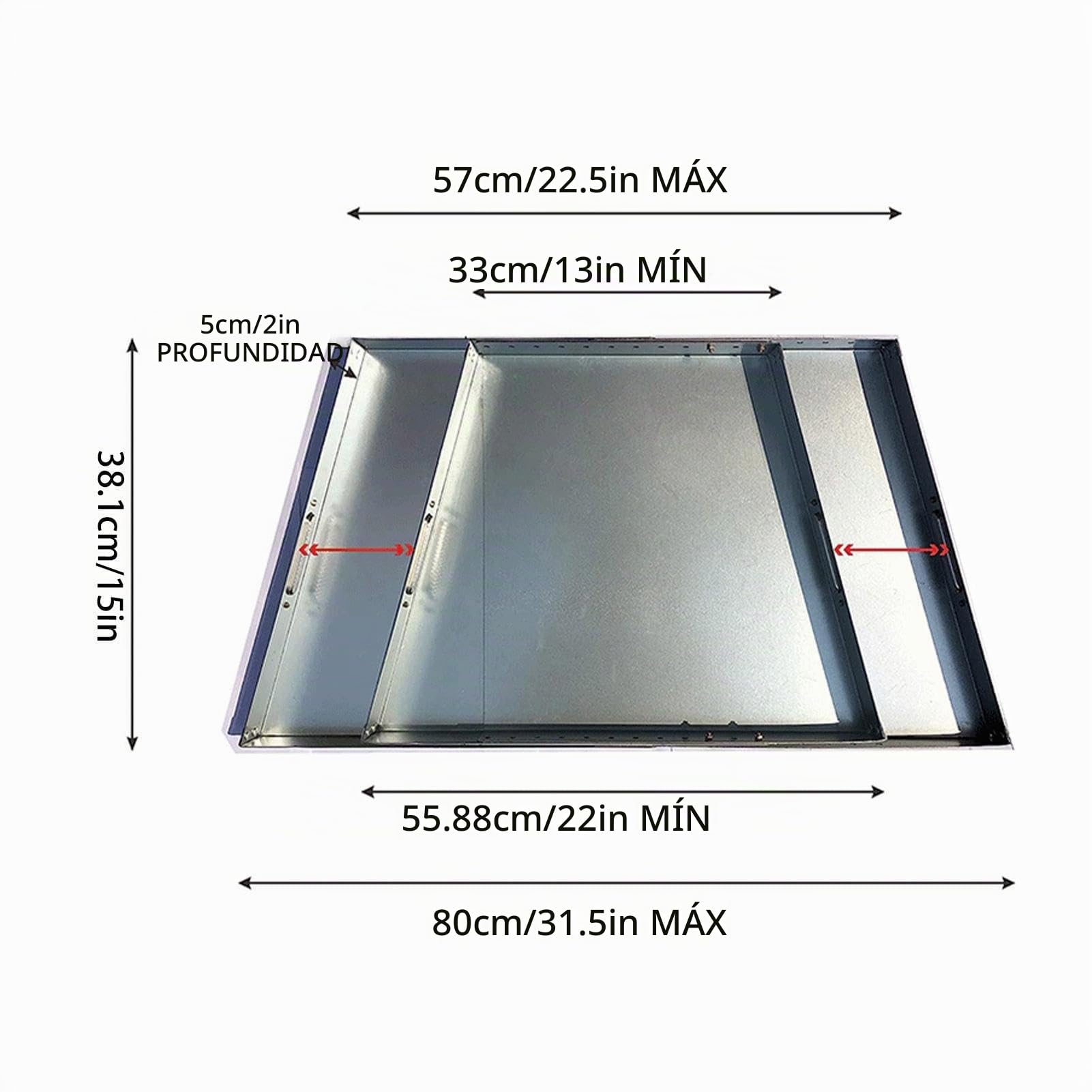 Bandeja Galvanizada para Chimenea - Cenicero Extensible Cenicero para Recoger Cenizas y Ascuas