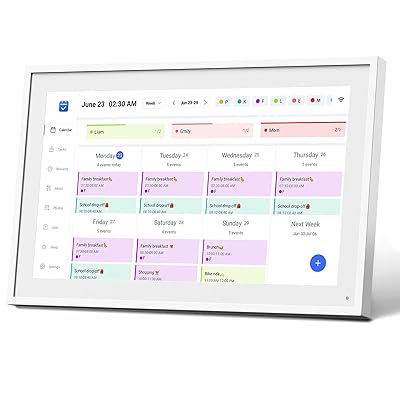 10.1" Digital Calendar, Meal Planner, Duty Chart, to Do List,HD Smart Touch Screen Home Interactive Smart Electron Calender - Built-in Digital Photo Frame Function (white, 10.1)