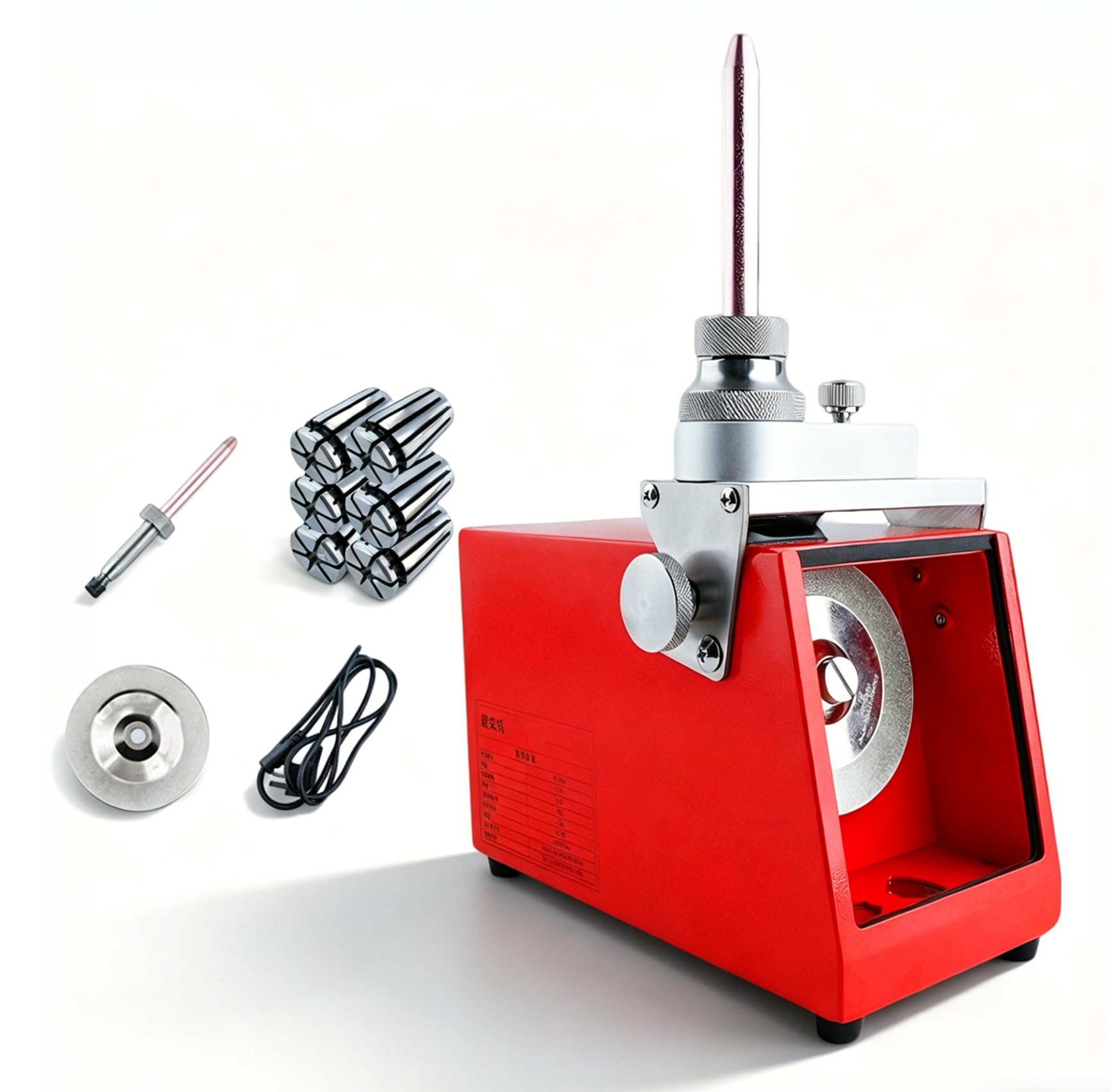 Afilador de electrodos de tungsteno para soldadura TIG, rueda de grano 200, ángulo ajustable de 0-60°, ideal para aplicaciones de metalurgia