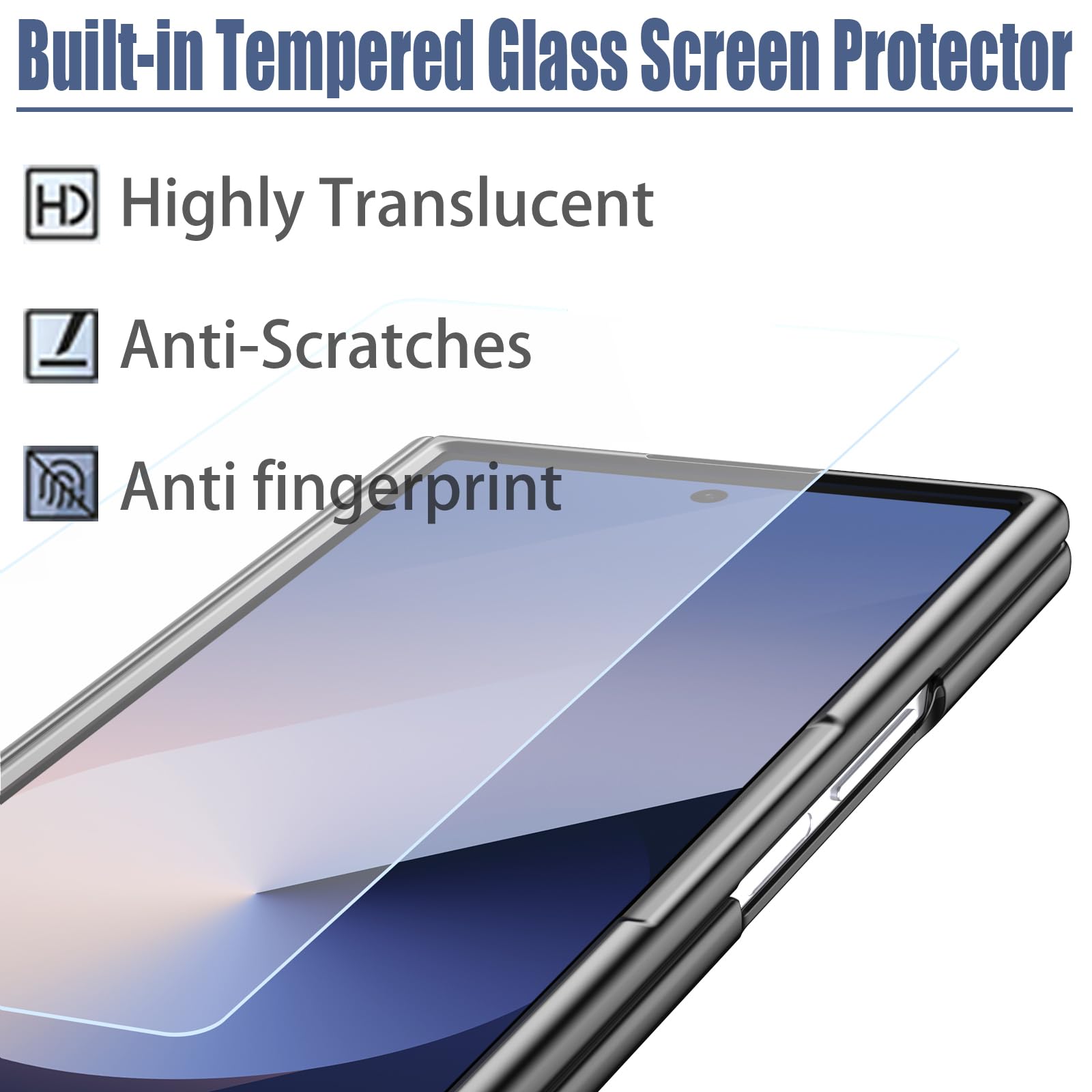 Custodia per Galaxy Z Fold7 con penna stilo, custodia per Fold 7 con protezione per lo schermo + slot per S Pen, custodia in pelle per Samsung Galaxy Z Fold7 con cerniera-Nero