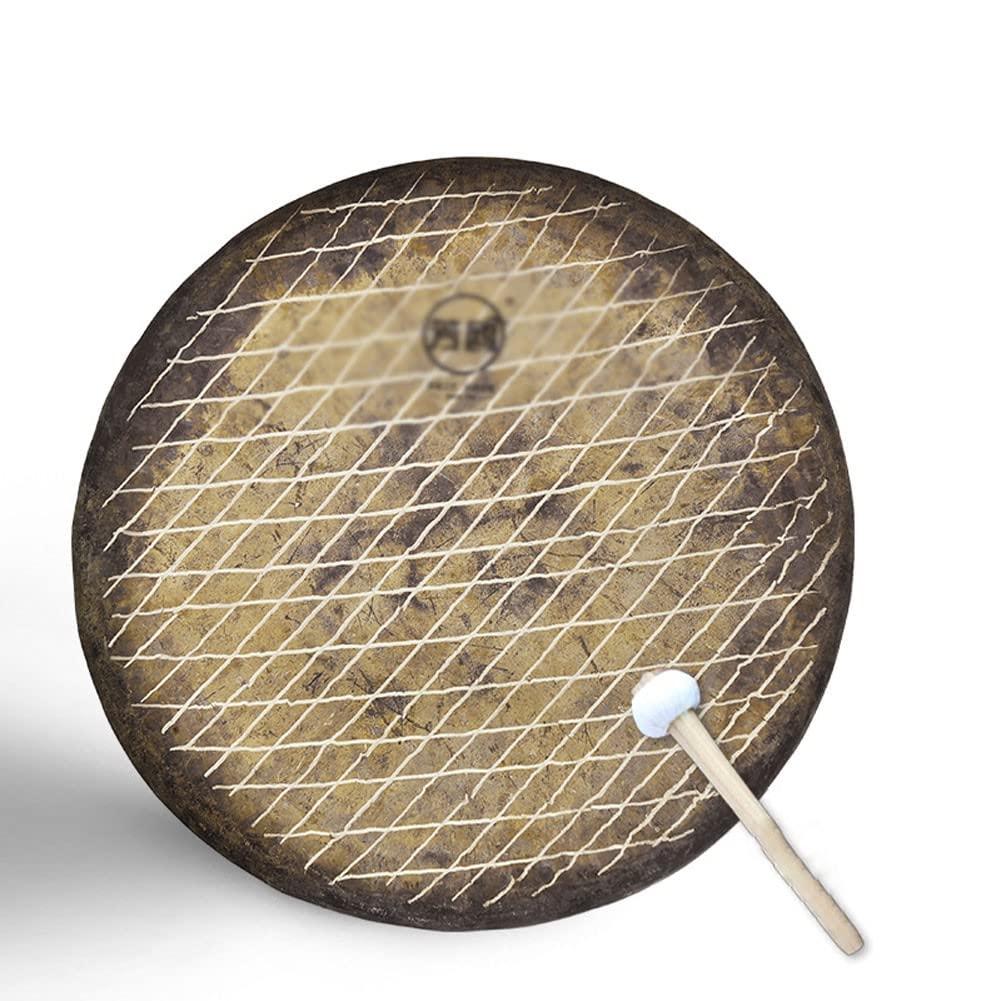gong tibetano gong tibetano grande Gong con mazoPlatillo gong de mano de latón de 30 cm, instrumento de viento de latón gong portátil de latón con martillo redondogong(Color:35cm,Size:)