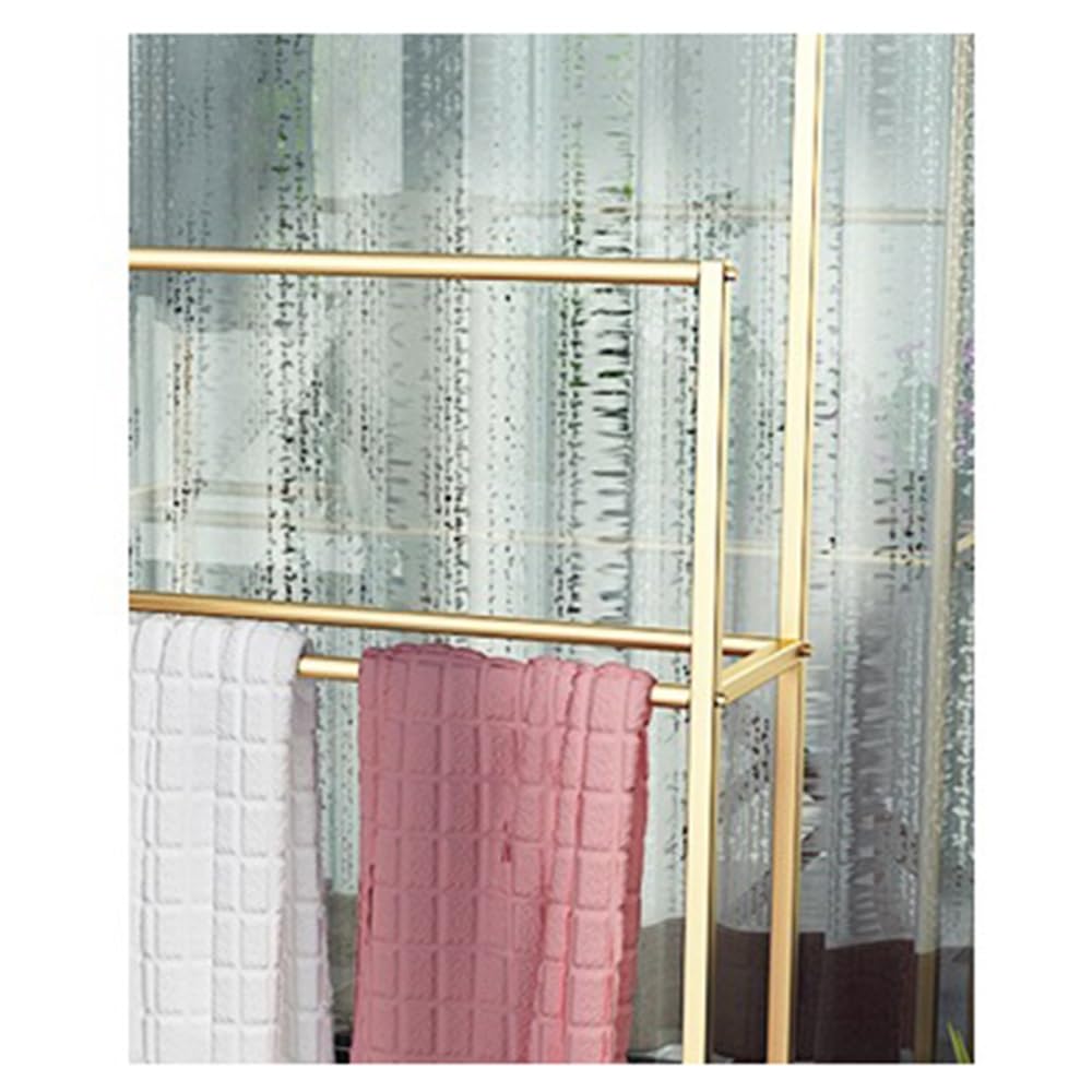 Indipendente Portasciugamani da bagno Appendiabiti for interni pavimento in ferro Combinazione di appendiabiti in metallo for soggiorno Portasciugamani(Gold,M)