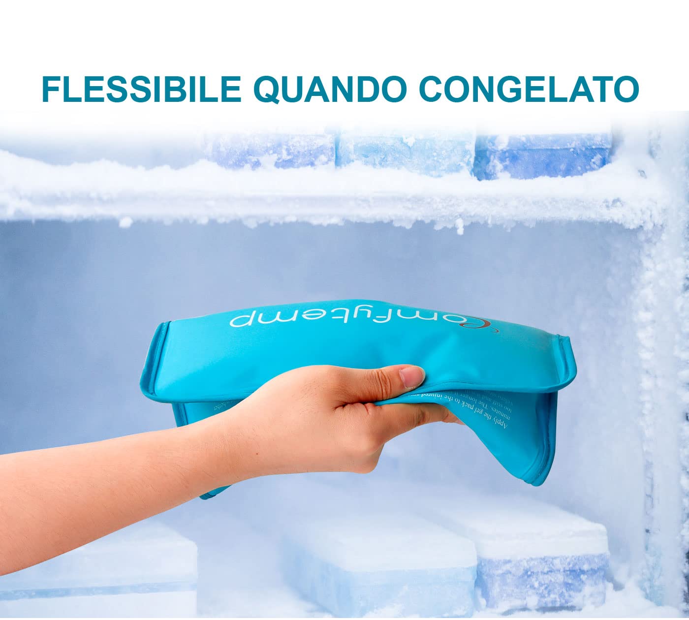 Comfytemp 27X37cm Impacco Ghiaccio Gel Riutilizzabile, Terapie Caldo e Freddo Borsa Ghiaccio Ginocchio, Schiena, Collo, Polsi, Caviglie, Borsa Ghiaccio per Gonfiore, Lesioni, Sollievo dal Dolore