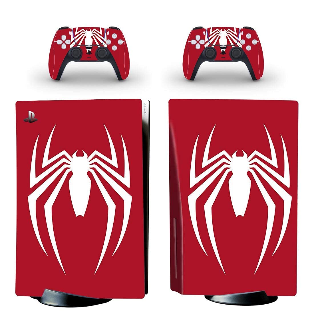 Khushi Decor Spider Man Red UV 3M Vinyl Sticker Decals for Playstation 5 Disk Version Console and Two Dual Sense 5 Sticker Skins Black PS5 Skin Console and Controller Design [Video Game] (B0CSPLMPCV) Amazon Price History, Amazon Price Tracker