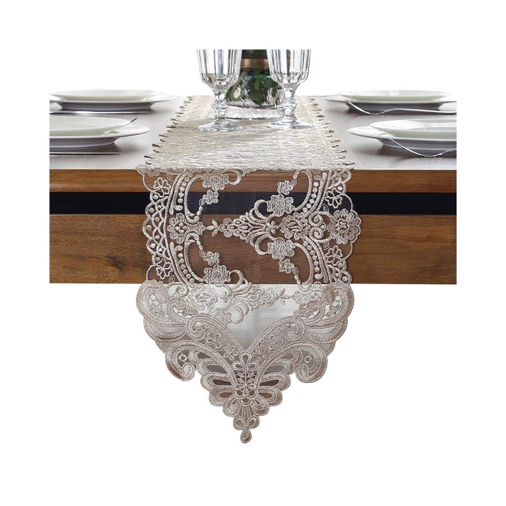 Lace Table Runner, Flowers Embroidered Table Runner Catering Events, Dinner Parties, Weddings or Everyday Shoe Cabinet TV (Size : 26×180cm)
