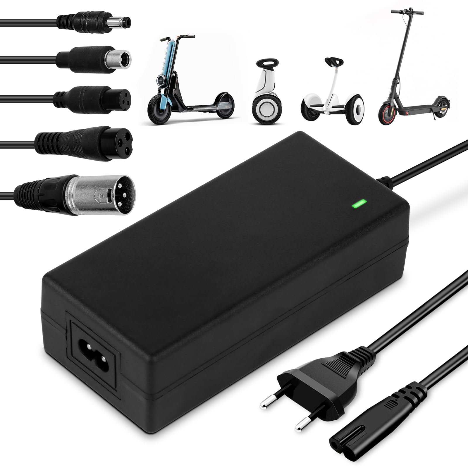 Chargeur Trotinette Electrique Pour Xiaomi M365, 42V 2A Chargeur Hoverboard, Chargeur Velo Electrique Avec 4 Connecteurs - Sport