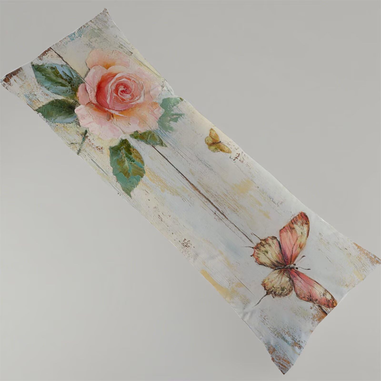 Boczna poduszka do spania, motyl poszewka na poduszkę 180 x 60 cm duża poszewka na poduszkę, miękka lniana dwustronny nadruk różowy body poduszka, zamek błyskawiczny ciążowy poduszki do spania z boku