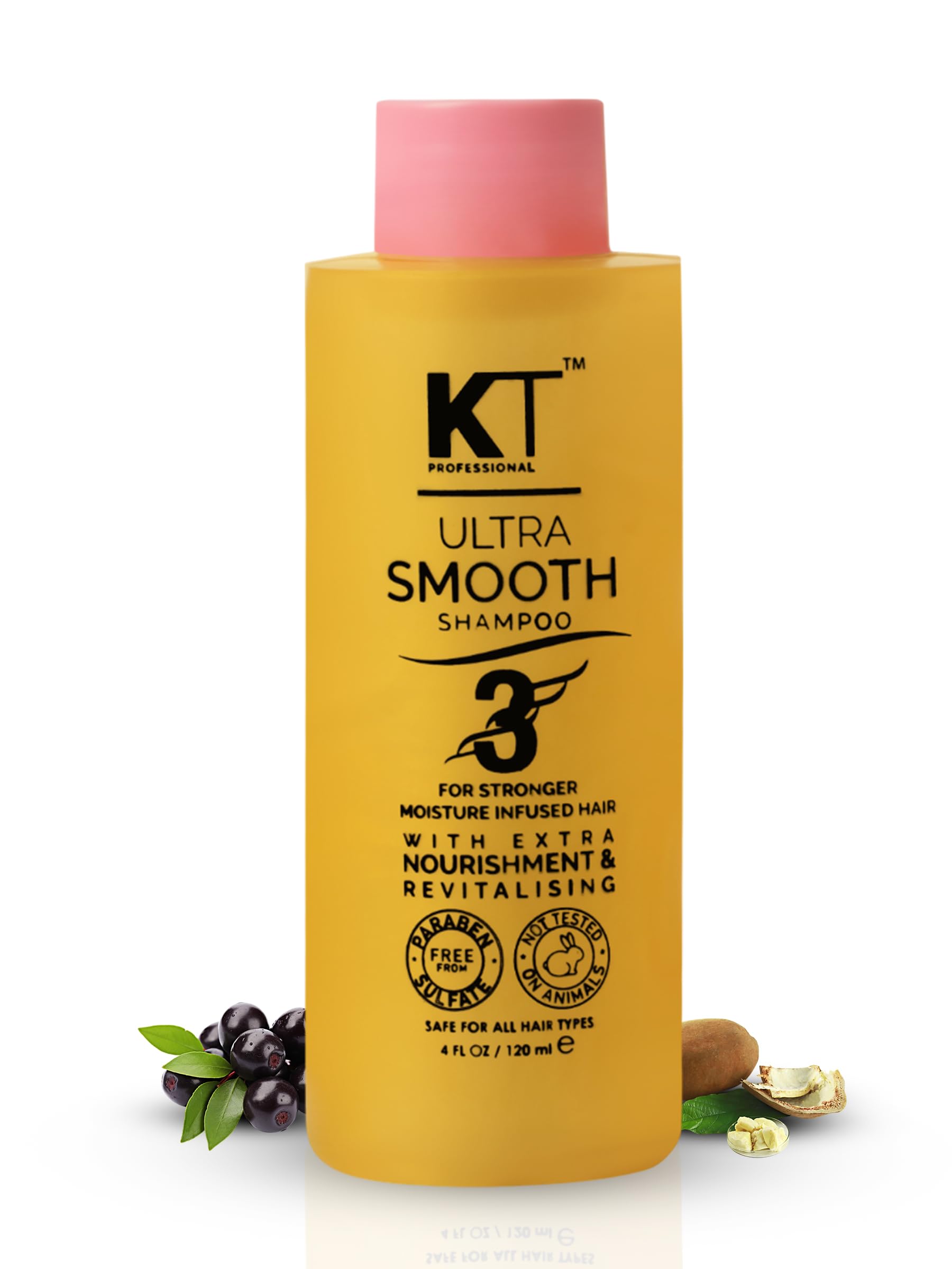 KT Professional Keratin Protein Ultra Smooth Shampoo Sulfate Free Paraben Free Straightening Smoothening Treatment Extra Nourishment Moisturization120ml