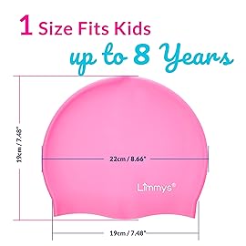 Limmys Kids Swim Cap - 100% Silicone Swim Cap for Boys and Girls - Soft, Stretchy & Comfortable Swimming Cap - Designed for Comfort & Durability