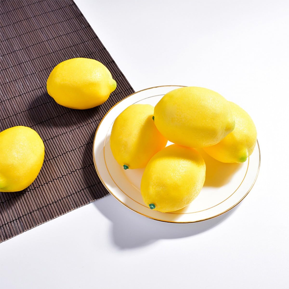 BabyMoon | Set of 6 | Mix Simulation Fake Lemon | Artificial Plastic Model | Ornament Decoration | Photography Props Basket Display Filler Vegetables-image-19