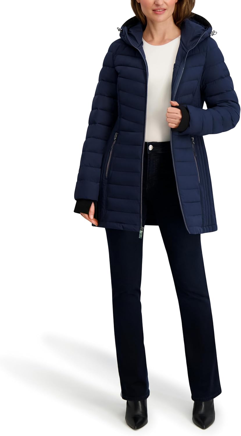 Nautica Women's Mid Length Packable Down Coat - Image 5