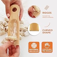 Vista 3 de KneadEat Unique Curved Gnocchi Board Paddle, Unique Curved Design for Handmaking Italian Gnocchi Pasta. Perfect Ridges that Form the Grooves on the