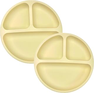 BraveJusticeKidsCo. | SiliSteel™ 2 Pack Silicone Plate for Big Kids | Patent Pending (Cream)