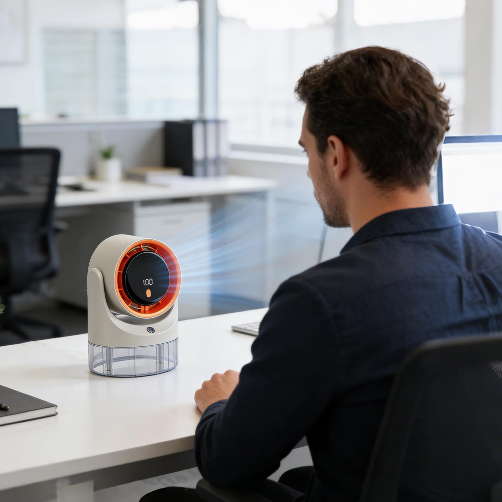 Ventilatore da Scrivania 100 Velocità Ricaricabile, Raffreddamento