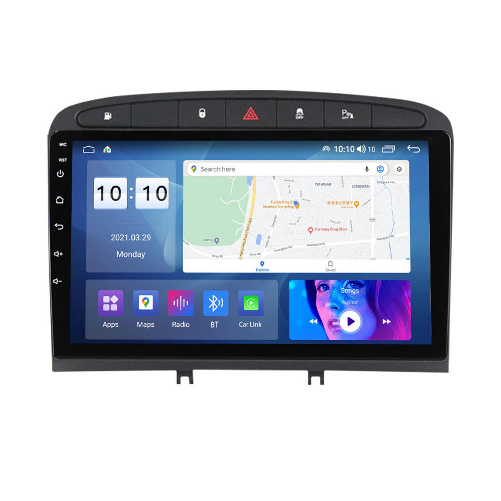 Autoradio Android 12 Peugeot 408 pour remplacer votre radio d'origine avec écran 9"