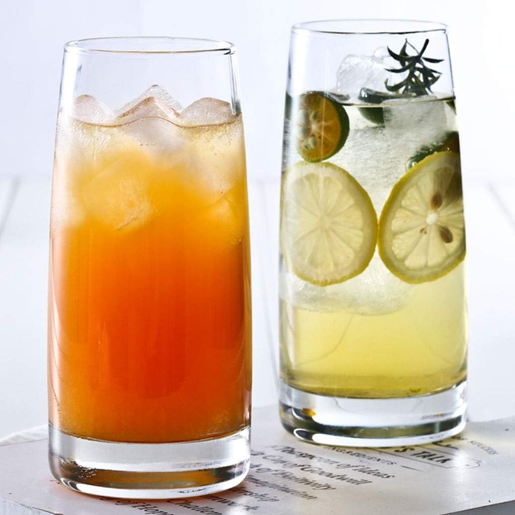 Glass Cups Elegant Drinking Glasses Glass Cups Lead-Free Clear Glassware for Juice Beverages Cocktail(2pcs) Drinking Glasses