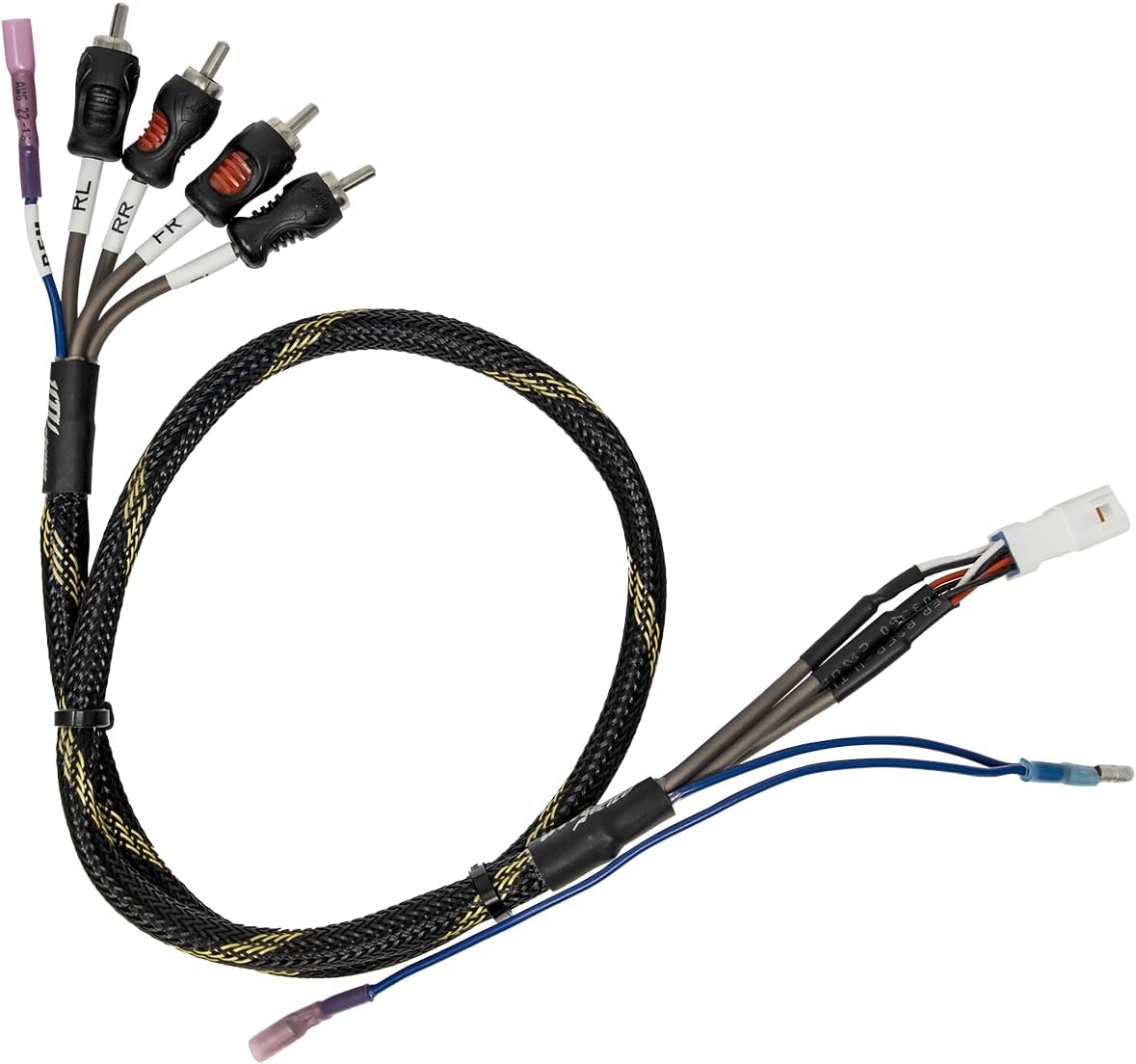Can-am Maverick R BRP Go Front & Rear RCA Output Harness Plus Remote - Add a Amplifier to OEM Display