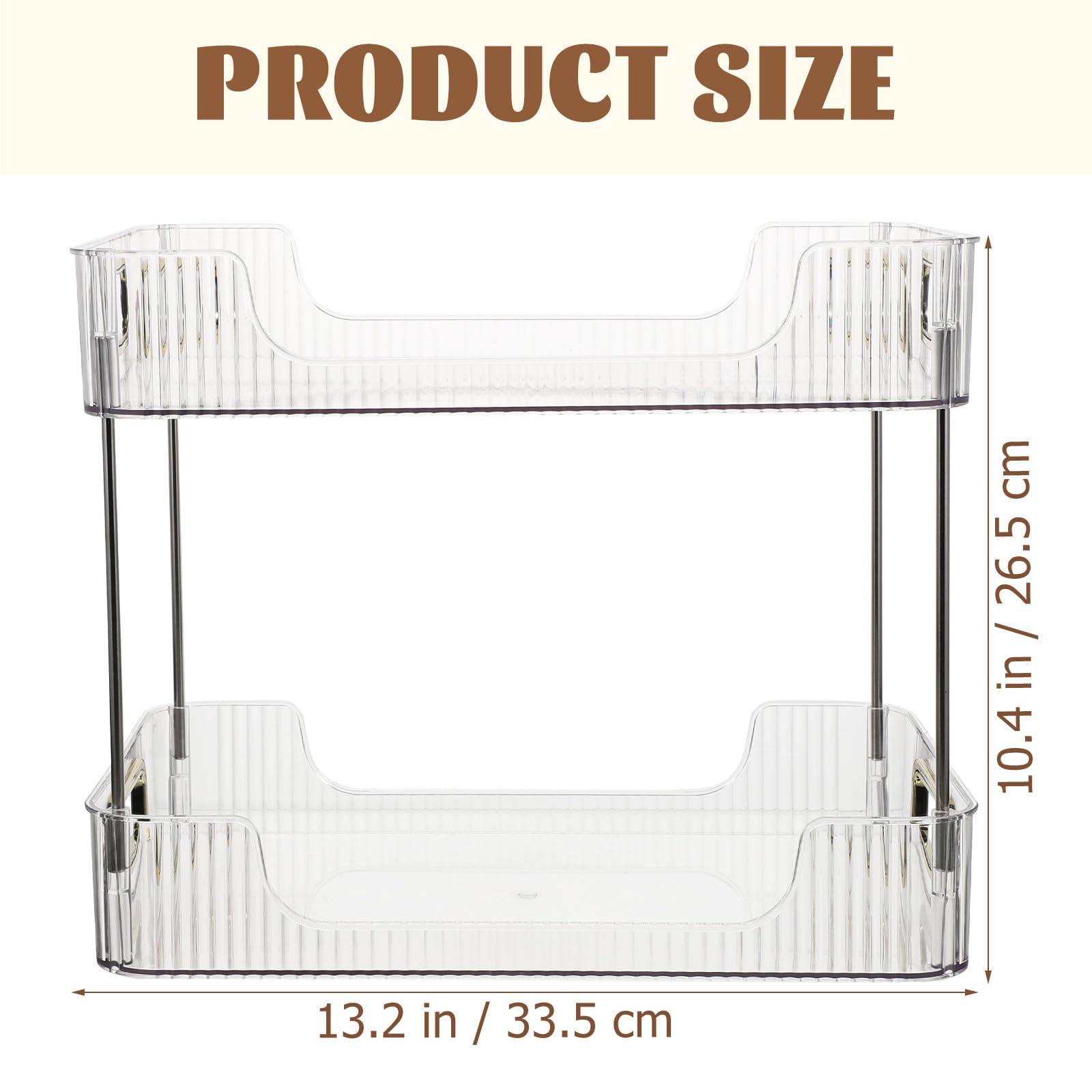 Kichvoe Organizer da Bagno da Appoggio a 2 Livelli, Scaffale Espositivo Trasparente per Cosmetici, Ripiano Doppio Salvaspazio per Articoli da Toeletta e Accessori Bagno, per Piano Lavabo