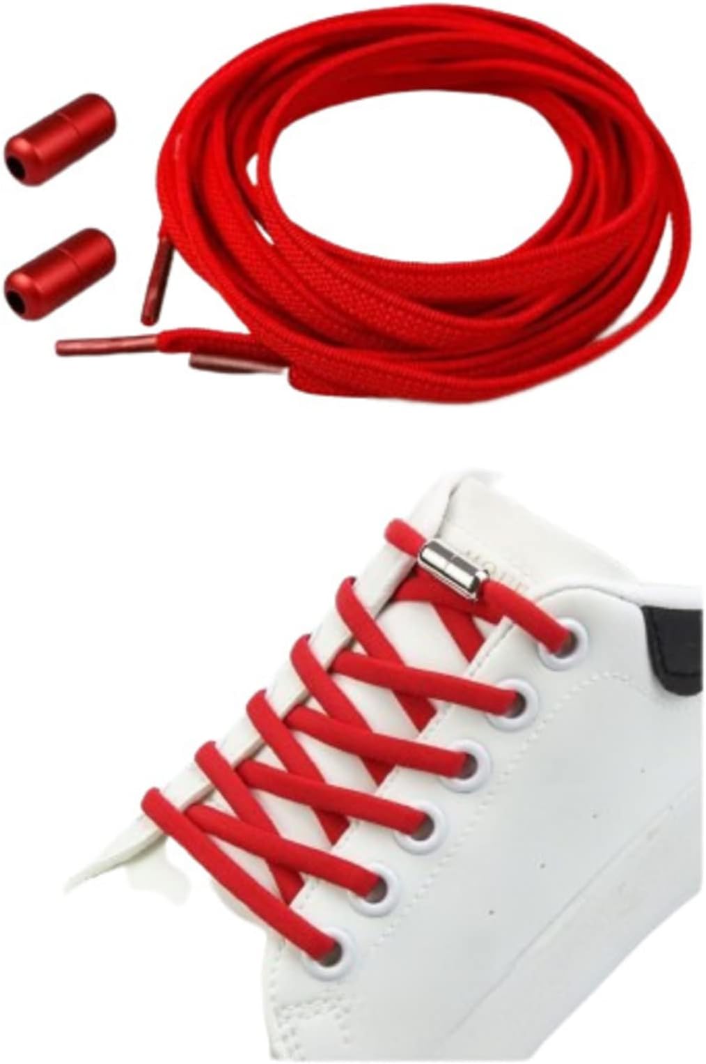 MOMISYNo Tie Elastic Shoelaces, Semicircle Shoe Laces For Kids and Adult, Sneakers Shoelace Locks Laces Shoe Strings