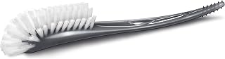 Philips Avent Bottle & Nipple Brush Grey SCF145/18 - Curved Head Cleans Bottles & Nipples Thoroughly, Dishwasher Safe