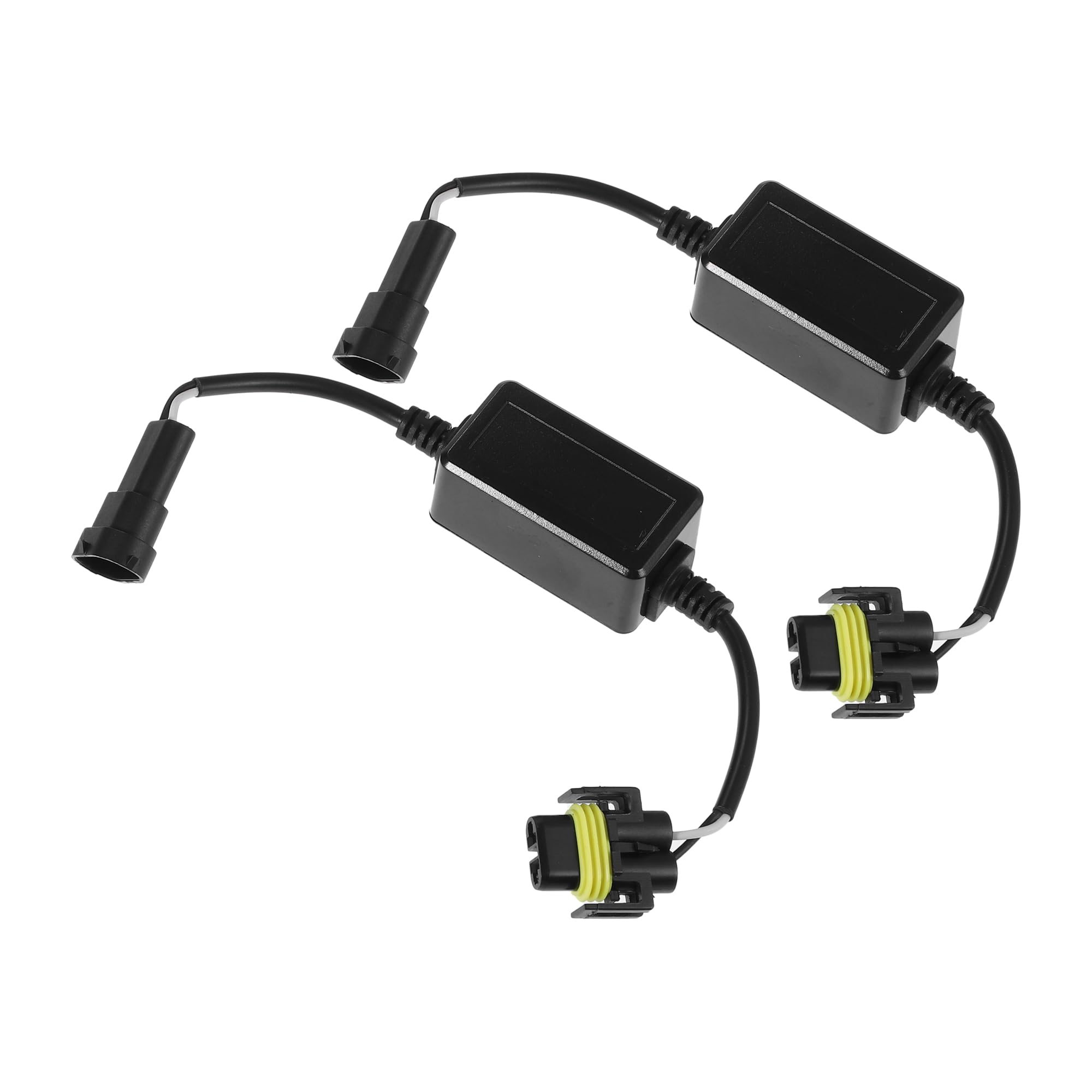 A ABSOPRO LED Car Headlight Canbus Decoder H11 LED Decoder Warning Canceler Decoder Adapter Black (Set of 2)