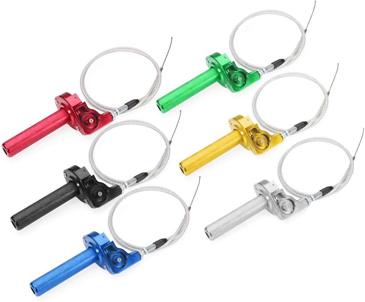 Motorcycle Clutch Parts 7/8inch CNC Billet Twister Throttle Tube Clamp Assembly + Cable For Dirt Pit Bike