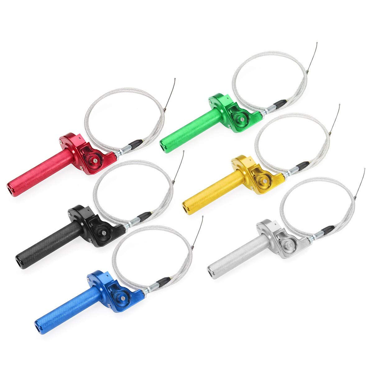 Motorcycle Clutch Parts 7/8inch CNC Billet Twister Throttle Tube Clamp Assembly + Cable For Dirt Pit Bike