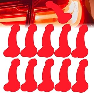 10PCS Universal Car Prank Decals, 3” Funny Penis Taillight Sticker, Novelty Brake Light Decal Tail Light Prank, Humor Car Penis Stickers White Elephant Gift, Gag Gift for Women Men Adult