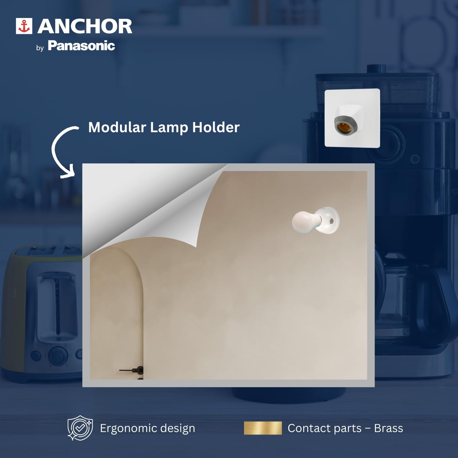 Anchor Angle Bulb Holders - Pack of 3 B22 -3