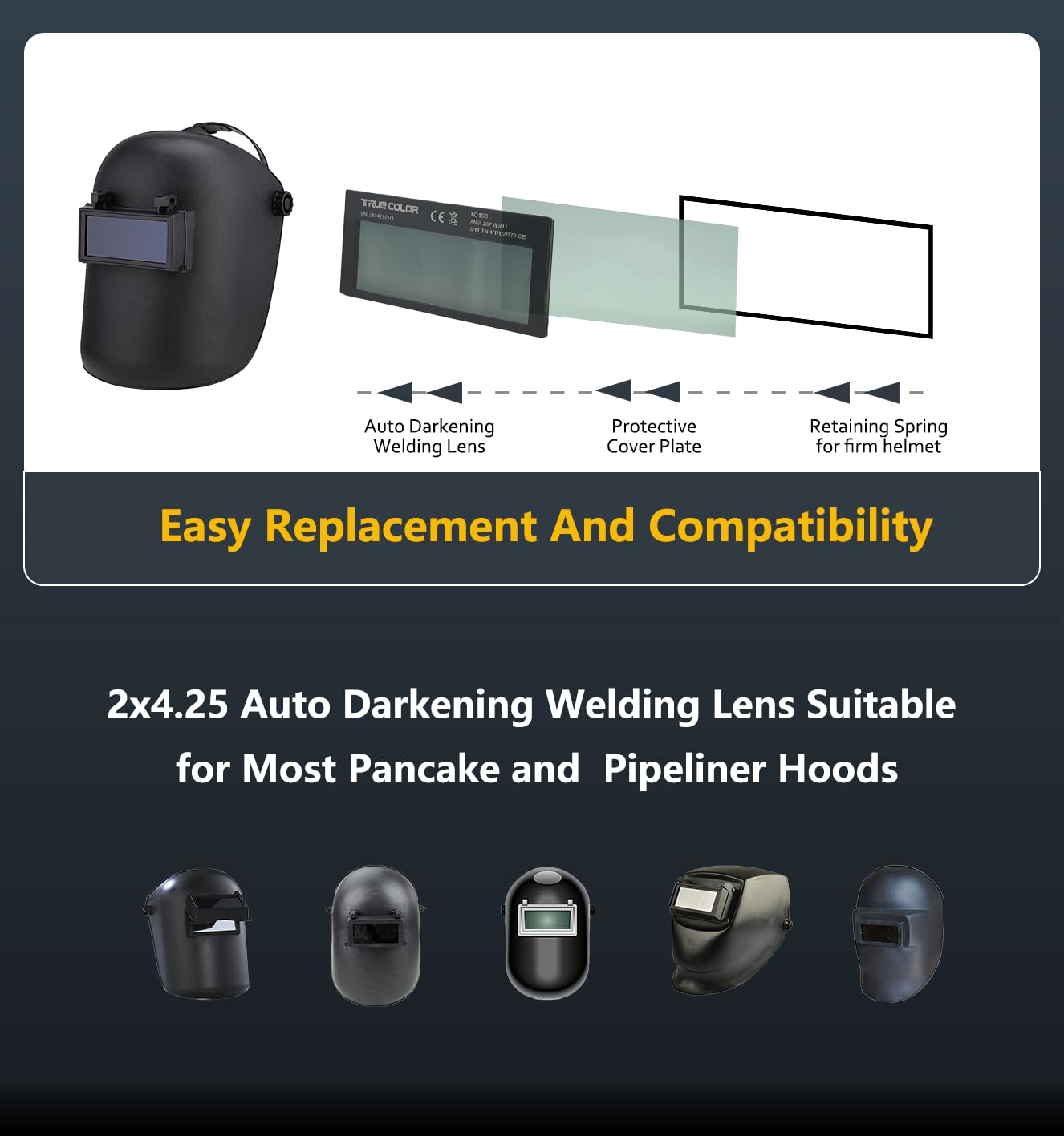Lente de soldadura de oscurecimiento automático Shade 10 Gold