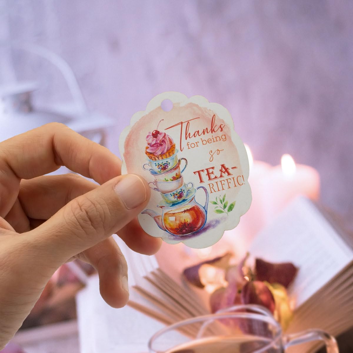 Summer-Ray 50pcs Thanks for Being so Tea-riffic Gift Tags for for All Occasions image 3