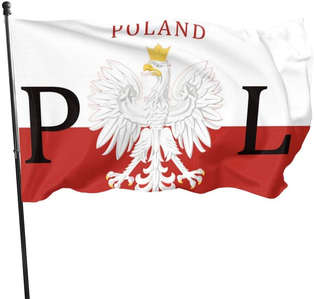 N/A USA Guard Flag Banner Hello Flags Polish Flag Poland Polska Spring Outside Use Yard for Seasonal House Patio College Decoration 3x5 Ft