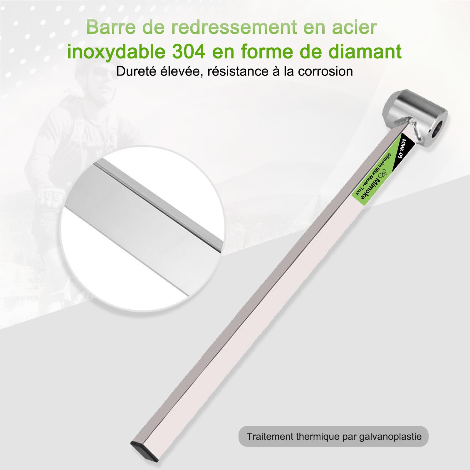 Mimoke Outil d'alignement Professionnel en Acier Inoxydable pour vélo Outil de redressement précis pour la réparation et l'entretien du vélo