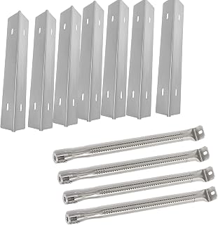GLOWYE Replacement Parts for Napoleon Prestige 500 and Napoleon Grill Rogue Series, Stainless Steel 7-Pack Heat Plates and 4-Pack Burner BBQ Replacement Part Kit