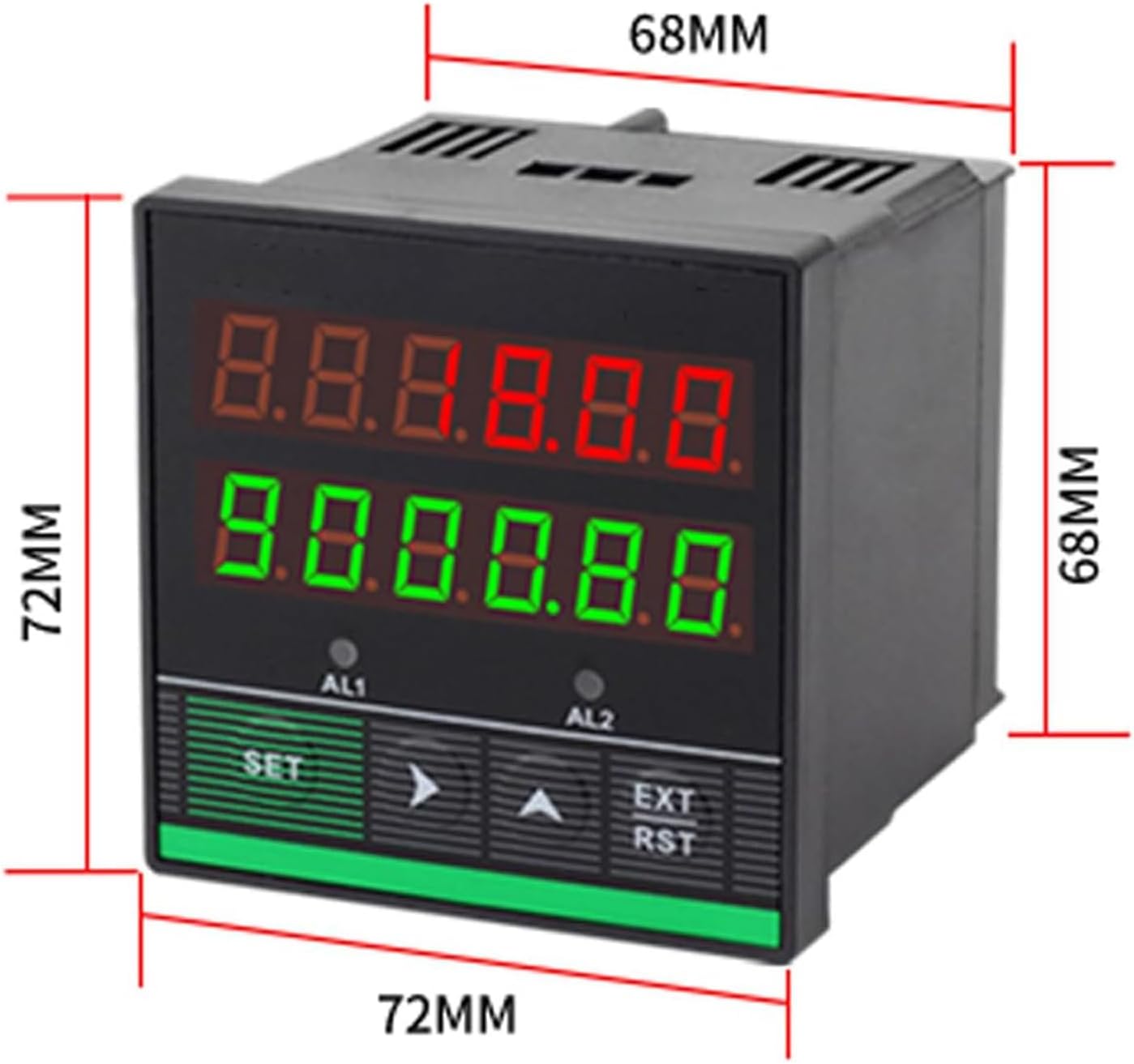 Length Meter Counter, Meter Counting Range 0-999999, with Forward and Reverse Addition and Subtraction Wheels (Double Wheel), Wheel Groove Width 10mm, Measured Unit In Feet Meter, for Cloth, Paper