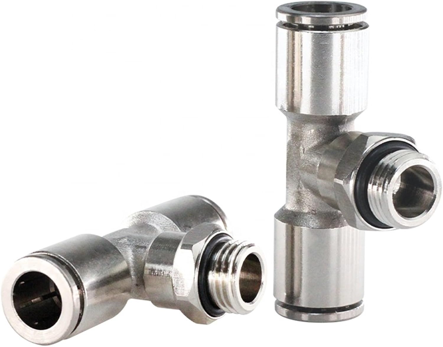 Copper Air Connector Thread T-shaped Three-way Quick Coupler 2Pcs