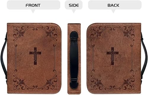 Miniatura 6 de Qznuberone Funda para Biblia con asa y cremallera, resistente y duradera funda de transporte para Biblia con soporte para bolígrafo para hombres y