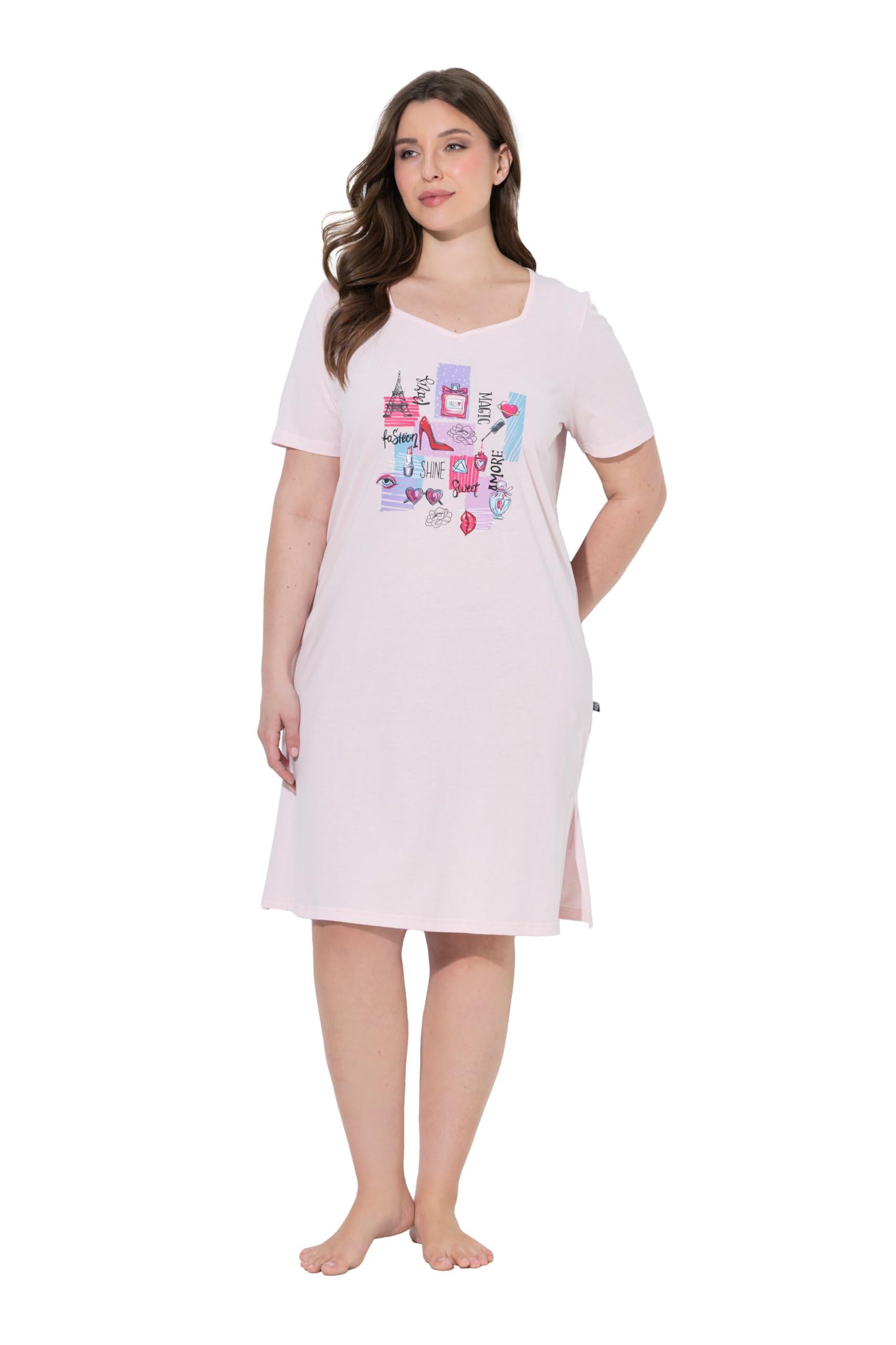 Ulla Popken Womenswear Nightdress Rose 54+
