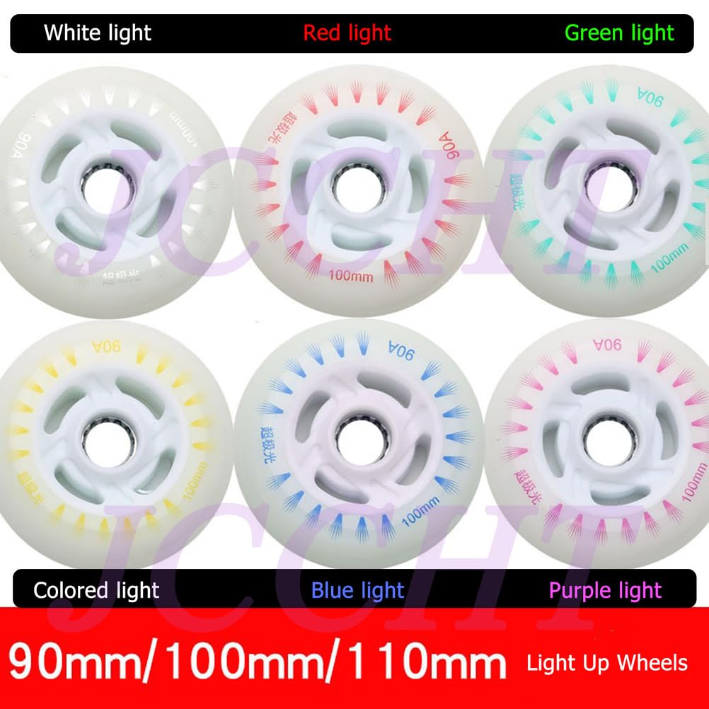 JCCHT Ruote Per Pattini In Linea Illuminate 90mm, 100mm, 110mm