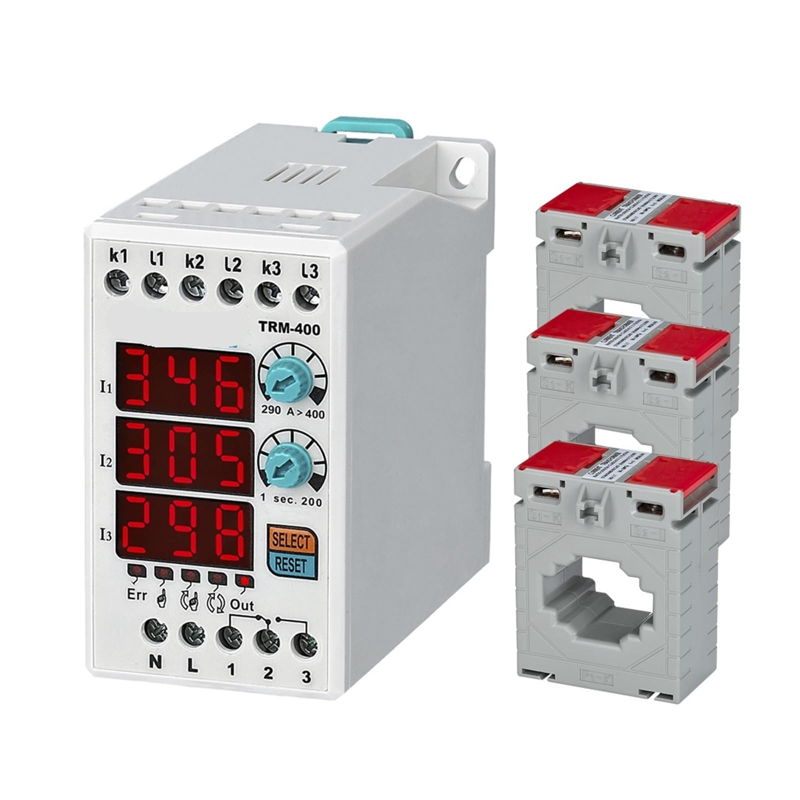 BALYDLUL TRM-XX (Manual/Semi-Automatic/Automatic Reset) Digital Overload Asymmetry Relay Thermal Relay(Un 220VAC,TRM-400 (290-400A))