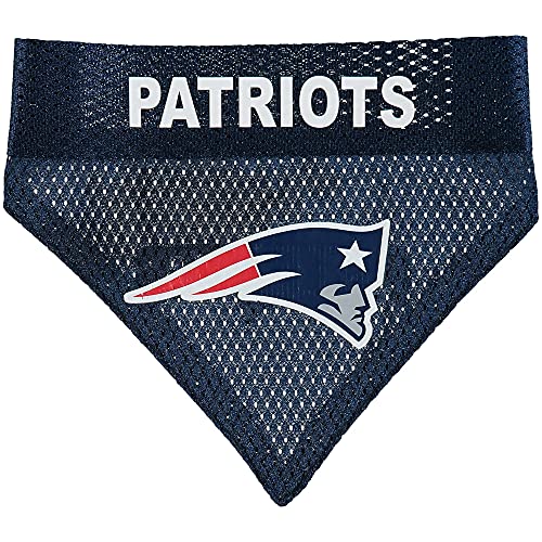 Pets First NFL DOG BANDANA - NEW ENGLAND PATRIOTS REVERSIBLE PET BANDANA. 2 Sided Sports Bandana with a PREMIUM Embroidery TEAM LOGO