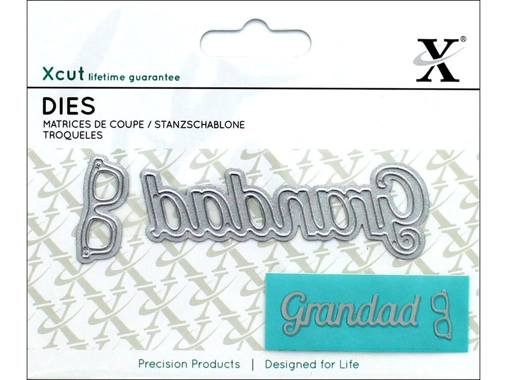 Docrafts Steel Xcut Mini Sentiment Die Grandad 2 Pieces, Carbon Art & Craft Carbon Cutting Tool Supplies For Beautiful Decoration, Card Making Gift Tag, Wrapping, Scrapbooking, Invitations, Crafters Companion