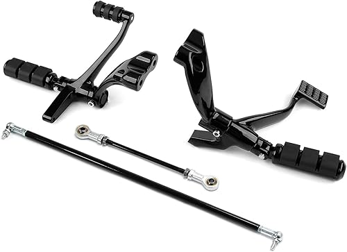 Miniatura 119 de TCT-MOTORPARTS Juego completo de clavijas de pie para Harley Sportster XL883 XL1200 1991-2003 negro 2002 2001 2000 1999 1998