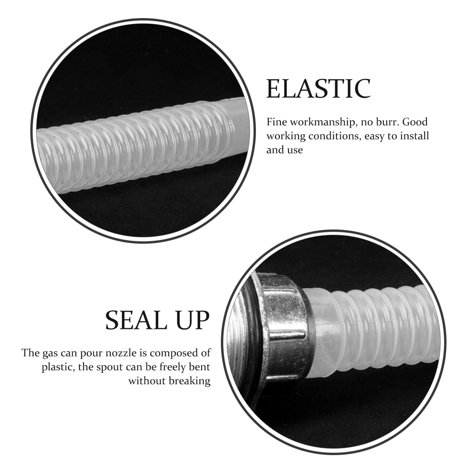 Holibanna 3Pcs Flexible Spouts Convenient Gas Nozzles with Built Strainer Leak Design for Smooth Pouring Compatible with Diesel and Gasoline Cans