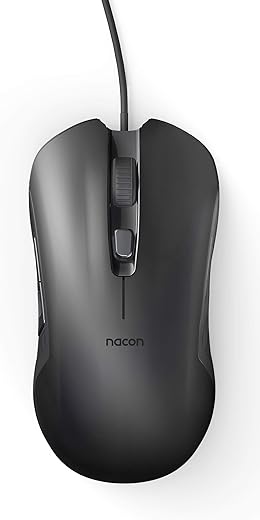 Gaming mouse Nacon GM-110, optical sensor 2400 dpi. 6 buttons. Cable 1.8 m. Compatible Windows XP/Vista/7/8/11. BLACK.