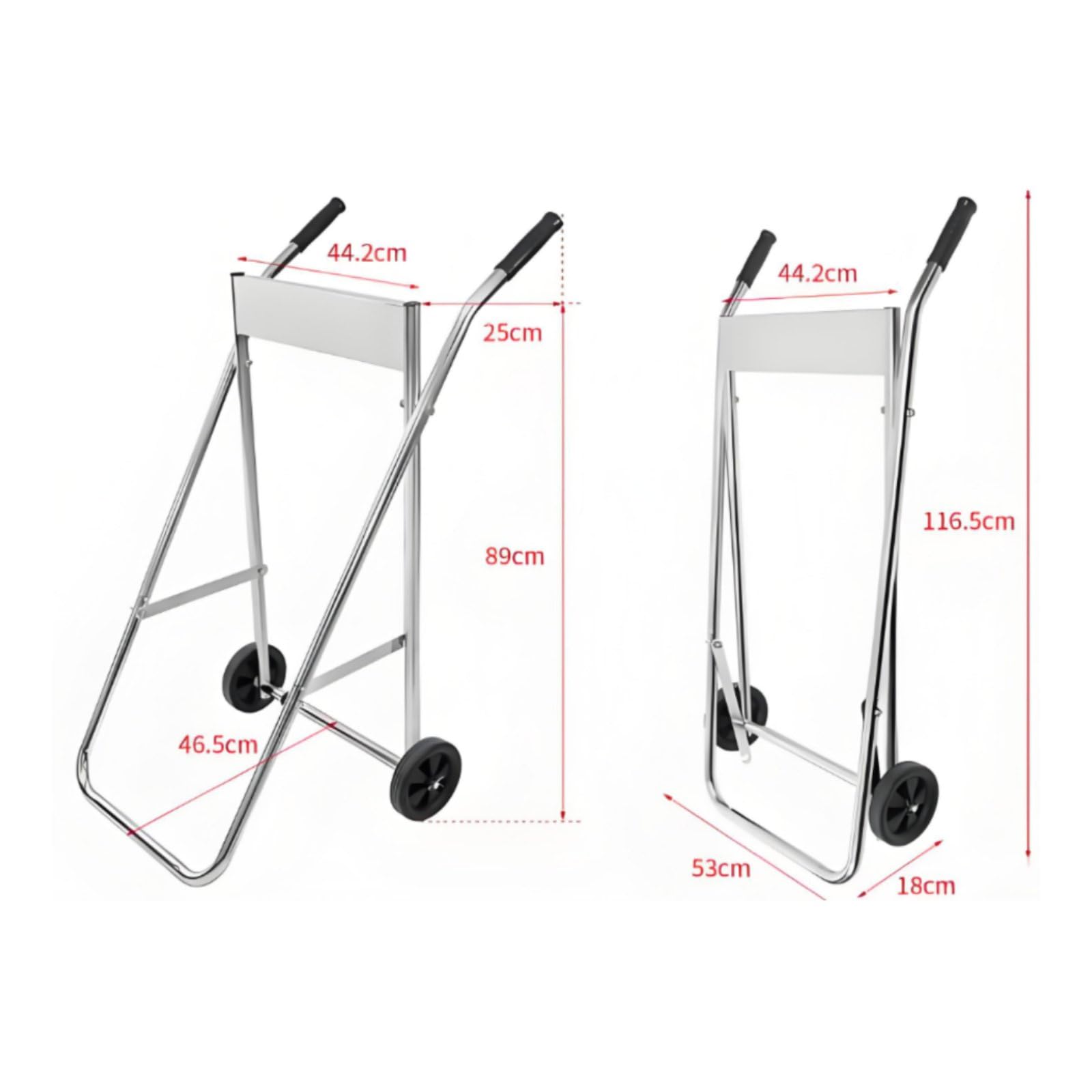 Gralara Carrello Porta Motore Fuoribordo Acciaio Inossidabile Supporto di Stoccaggio con Ruote Attrezzatura Nautica per Rimessaggio Barca, Approdo Turistico
