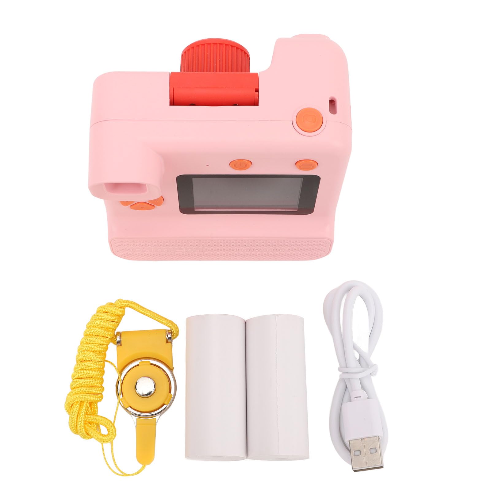 Caméra pour Enfants, Affichage Couleur HD, Lentille Rotative, Thermique, Appareil Photo Numérique pour Enfants (Pink)