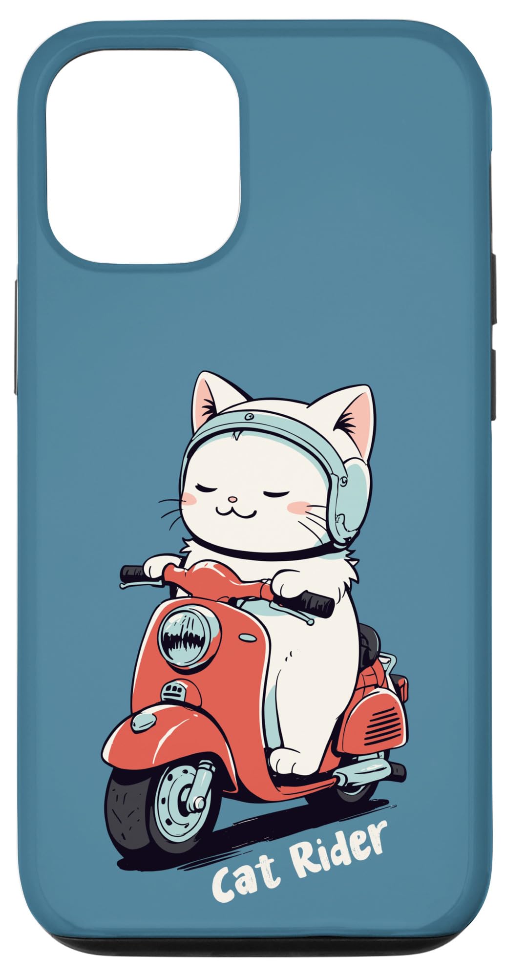 Amazon.co.jp: iPhone 12/12 Pro 猫 ネコ 白猫 イラスト 原付